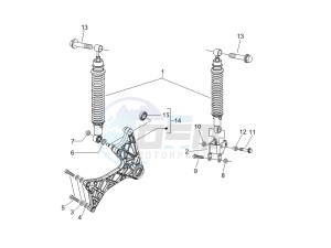 Nexus 125 e3 drawing Rear suspension - Shock absorbers