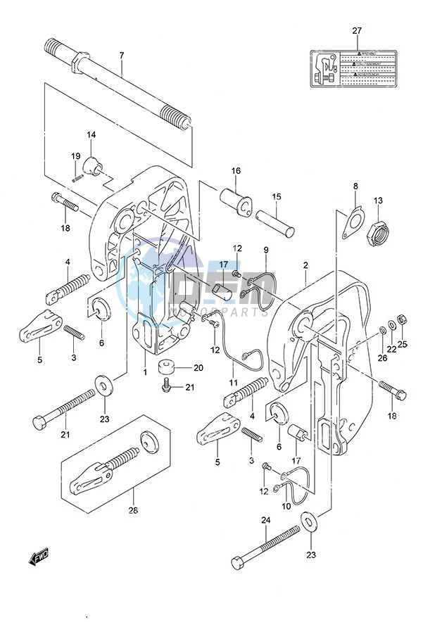 Clamp Bracket Remote Control w/Power Tilt Tiller Handle w/Power Tilt