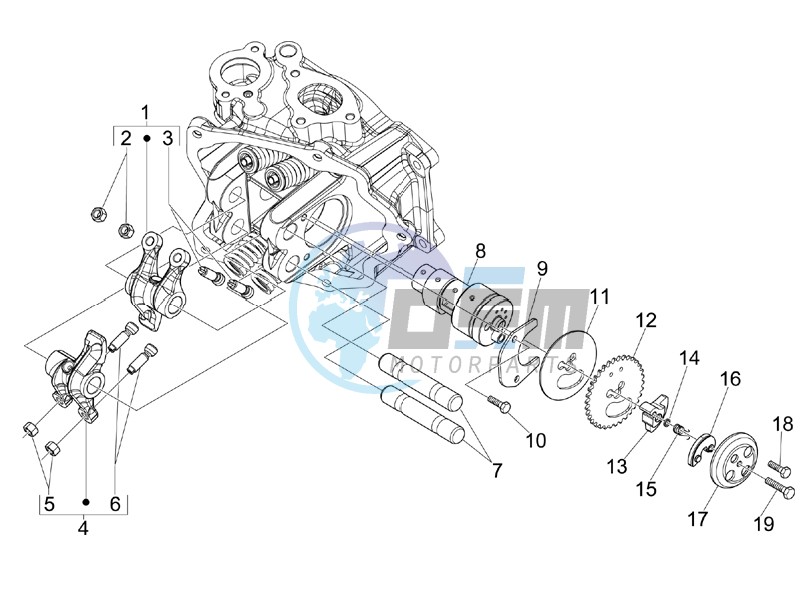 Camshaft - Rocking levers support unit