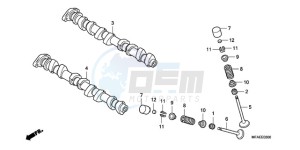 CBF1000SA UK - (E / ABS MKH) drawing CAMSHAFT/VALVE