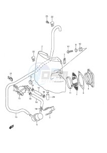 DF 40 drawing Silencer S/N 681712 to 68XXXX