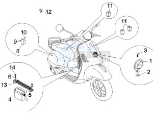 GTS 250 UK drawing Control switches - Battery - Horn