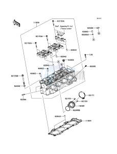 NINJA ZX-6R ZX600RBF FR GB XX (EU ME A(FRICA) drawing Cylinder Head