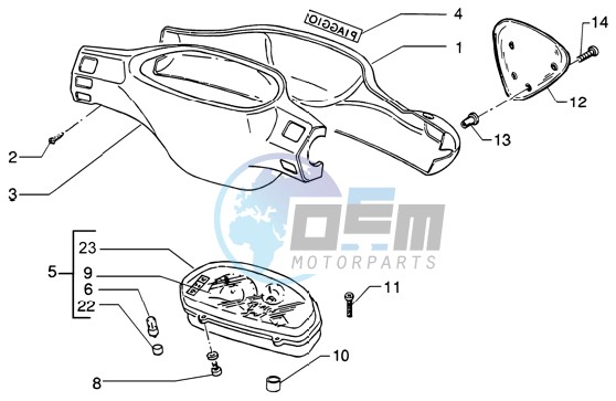 Speedometers Kms. - handlebar cover