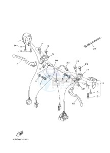 YBR125EGS (43BE) drawing HANDLE SWITCH & LEVER