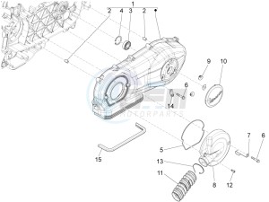 LX 150 4T 3V ie E3 Vietnam drawing Crankcase cover and cooling