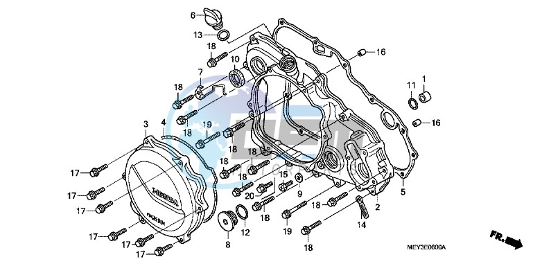 R. CRANKCASE COVER