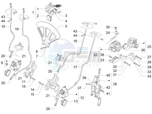 MP3 500 LT E4 Sport - Business (EMEA) drawing Brakes pipes - Calipers (ABS)