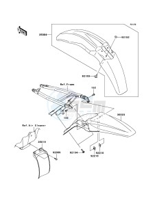 KX250F KX250YCF EU drawing Fenders