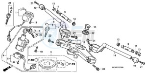 VFR800A9 France - (F / ABS CMF MME) drawing HANDLE PIPE/TOP BRIDGE