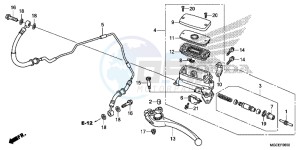 CB1100AE CB1100 ABS UK - (E) drawing CLUTCH MASTER CYLINDER