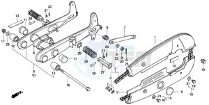 C70Z 50 drawing REAR FORK/CHAIN CASE