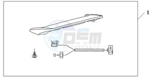 GL18009 Europe Direct - (ED / AB NAV) drawing REAR SPOILER BLOODSTONE RED METALLIC