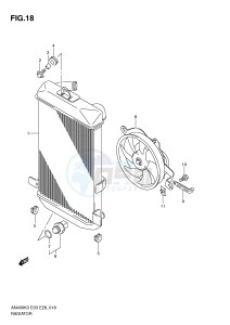 AN400 (E3-E28) Burgman drawing RADIATOR