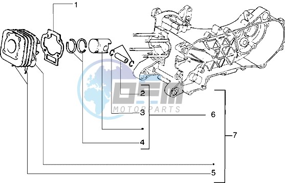 Cylinder - piston - piston pin assy