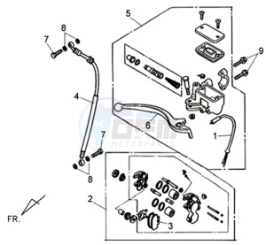 ALLO 50 45KMH drawing BRAKE LEVER / BRAKE CALIPER / BRAKE LINES