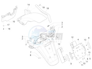 MP3 500 LT E4 Sport - Business (EMEA) drawing Rear cover - Splash guard