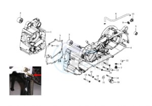 HD 125 drawing CRANKCASE RIGHT / START MOTOR