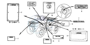 TRX200 FOURTRAX 200 drawing CAUTION LABEL ('93-'96)