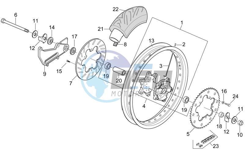 Rear wheel - Supermotard