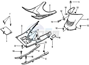 SUPER DUKE 125 drawing FOOTREST / FRAME COWLING