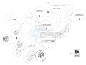 MP3 300 LT Sport ABS drawing Plates - Emblems