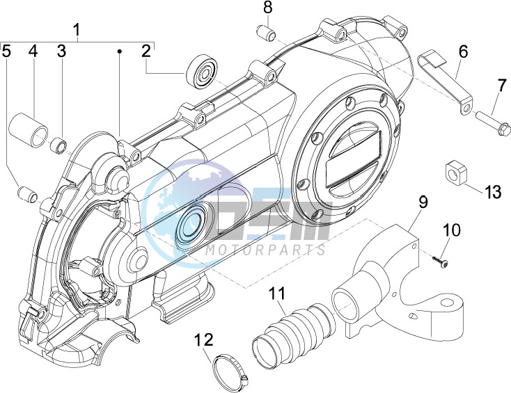 Crankcase cover and cooling