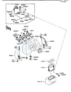 KZ 1100 B [GPZ) (B1-B2) [GPZ) drawing AIR CLEANER -- KZ1100-B1- -