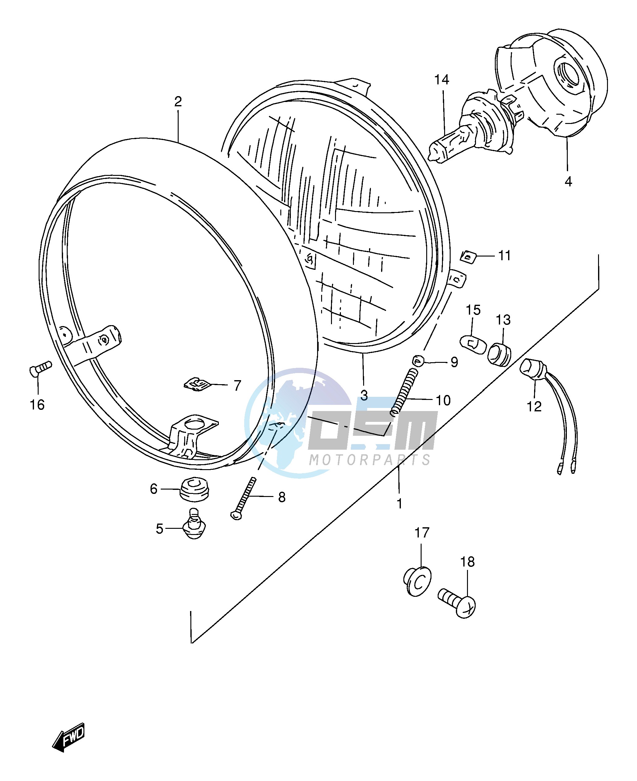 HEADLAMP (MODEL Y E22,E25,E34,E39,E54)