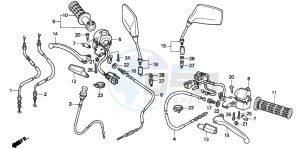 CB250 drawing HANDLE LEVER/SWITCH/CABLE (2)