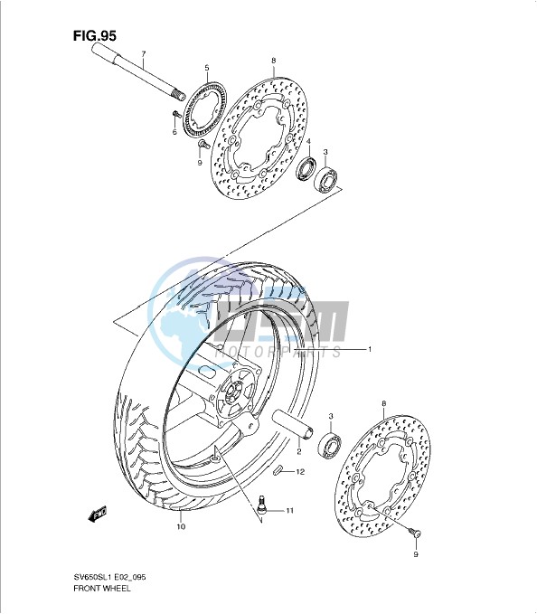 FRONT WHEEL (SV650SAL1 E24)