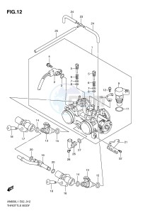 AN650 (E2) Burgman drawing THROTTLE BODY