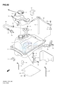 AN400 (E2) Burgman drawing FUEL TANK (AN400ZAL1 E19)