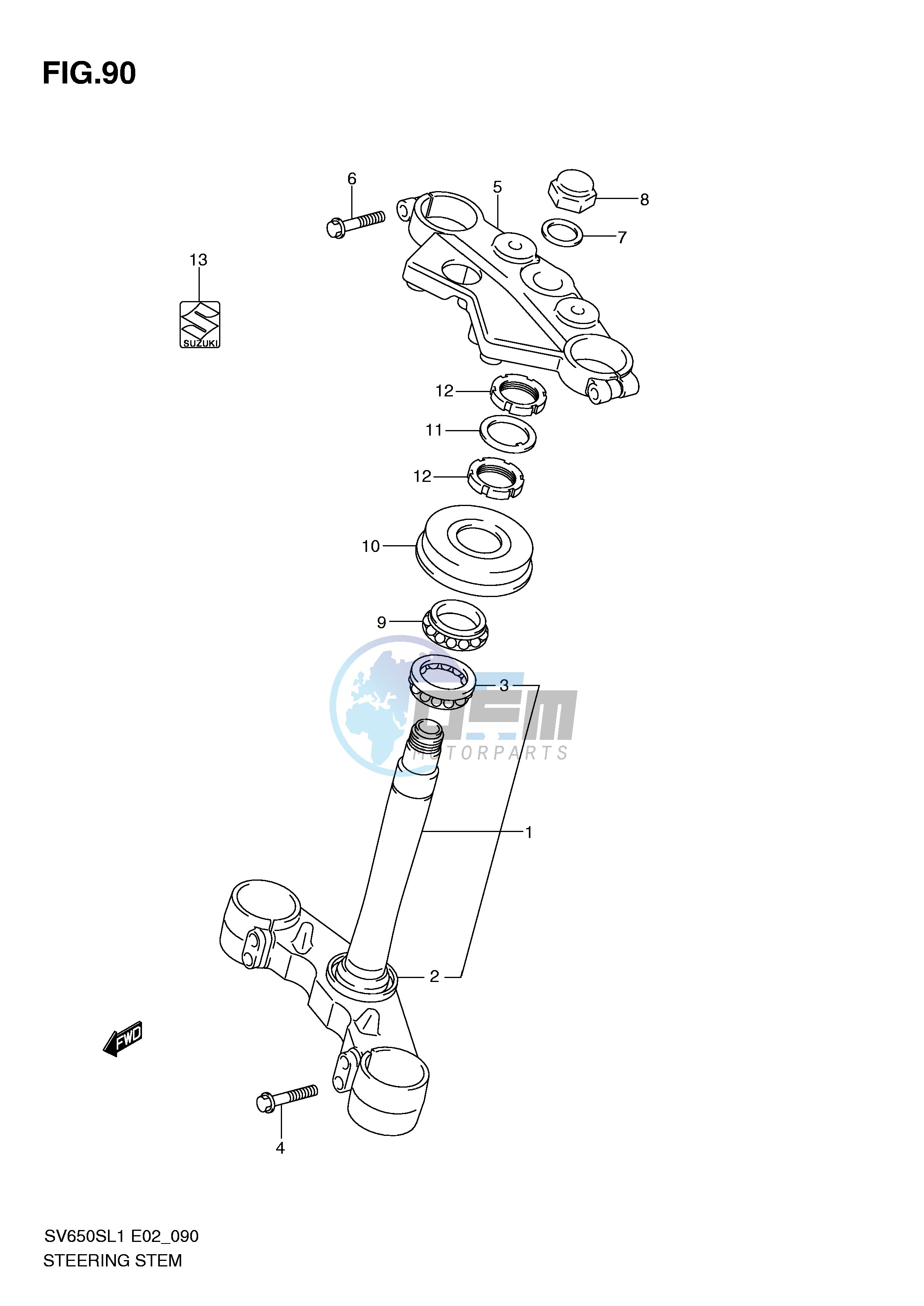 STEERING STEM (SV650SL1 E24)