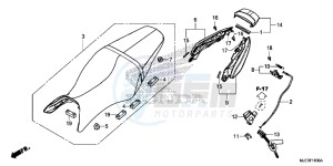 CBR650FAH 2ED - (2ED) drawing SEAT/ REAR COWL