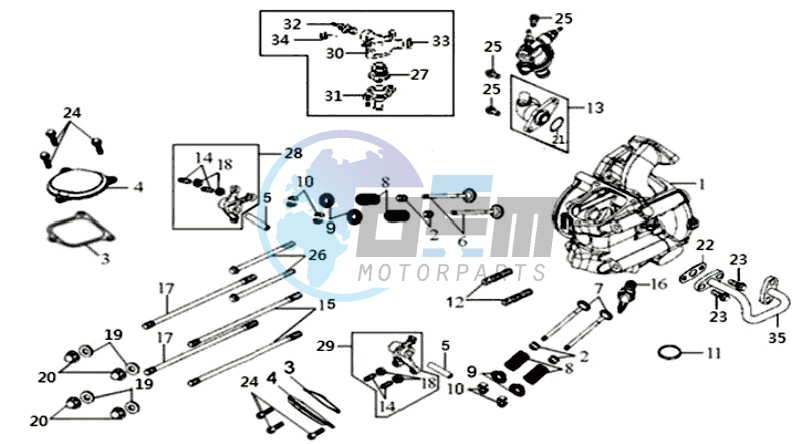 CYLINDER HEAD KPL . / THERMOSTAT