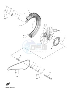 YZ450F (BR92) drawing REAR WHEEL