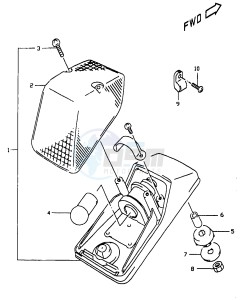 DR350 (V-W-X) drawing TAIL LAMP