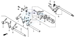 VT600C 400 drawing GEARSHIFT DRUM