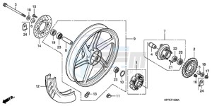 CBR125RWA UK - (E / BLA) drawing REAR WHEEL