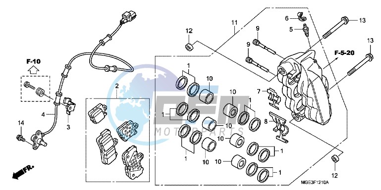 R. FRONT BRAKE CALIPER