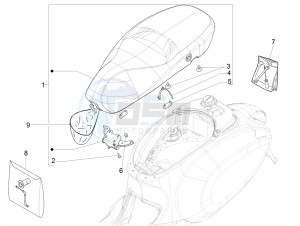 PRIMAVERA 125 4T 3V IGET IE ABS-NOABS E2-E4 (APAC) drawing Saddle/seats