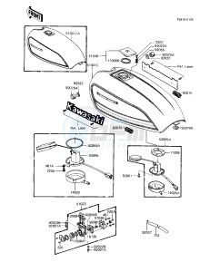 KZ 1100 A [SHAFT] (A1-A3) [SHAFT] drawing FUEL TANK