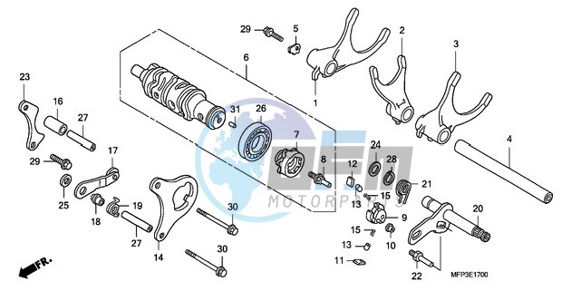 GEARSHIFT DRUM/GEARSHIFT FORK