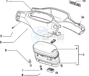 Typhoon 125 X drawing Speedometers Kms. - handlebar cover