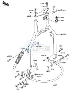 KLT 250 C [PRAIRIE] (C2-C3) [PRAIRIE] drawing FRONT FORK -- 84-85 C2_C3- -