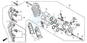 FJS600D 400 SILVER WING drawing FRONT BRAKE CALIPER