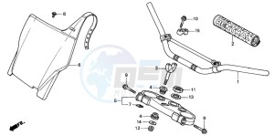 CR125R drawing HANDLE PIPE/TOP BRIDGE (CR125R4-7)