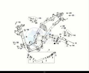 SYMPHONY CARGO 125 (AY12WA-EU) (E5) (M1) drawing FRAME BODY - ENGINE MOUNT