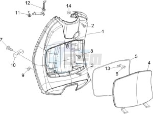 LX 150 4T ie E3 Vietnam drawing Front glovebox - Knee-guard panel